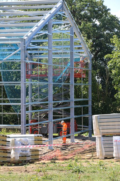 Henners Vineyard Steel Frame Production facilities in construction