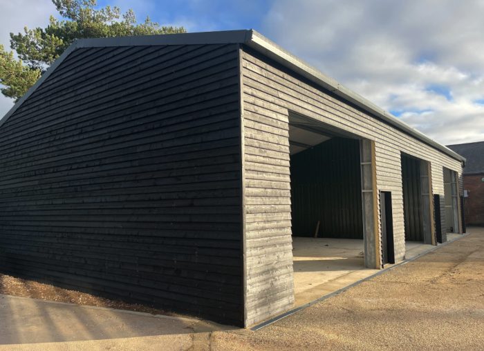 Steel frame building near Chichester fully insulated and clad for commercial purposes